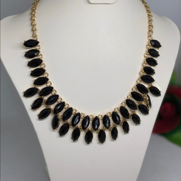 INC International Concepts Jet Stone Bib Necklace - Picture 2 of 3